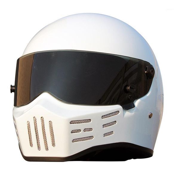 Motorradhelme 2021 Motorhelm Fiberglas Full Face Männer Frauen Retro Motocross Chopper Kopf Tragen Abdeckung Protector1