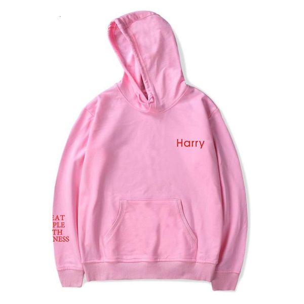 

harry styles treat people with kindness letter pattern popular men/women casual hoodies sweatshirts harry printed jacket coat, Black