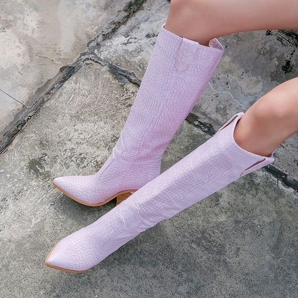 

2021 winter women's heels big 22-28cm boots 9zmh, Black