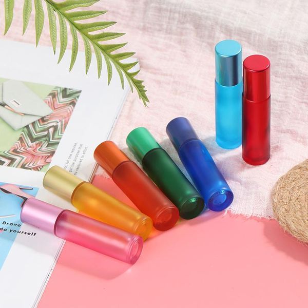 

10ml empty parfum bottles roller ball travel use necessaries portable thick glass roll on essential oil1