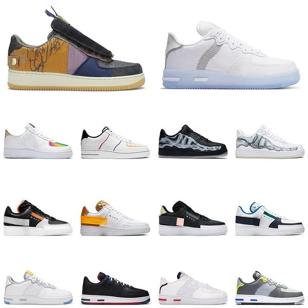 

n354 тип платформа повседневная обувь мужчины женщины данк 1 световой костный день мертвых белых осидианских скелет белый мужской тренер спо, Black