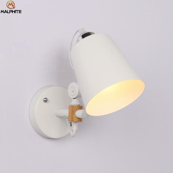 

nordic white iron wall lamp bedroom bedside wall light modern simple living room luminaire industrial decor lighting lamp