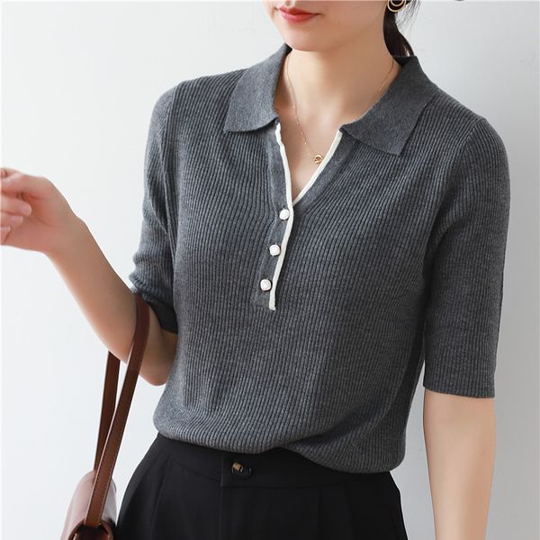 

2020 early for polo new fashion and wear casual women's wool sleeves autumn strip slim knit sweater pit collar outer elegant xtjnr
