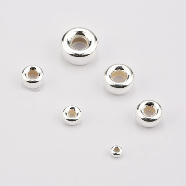 

one piece 925 стерлингового серебра шариков серебро 925 шарики прокладки круглого гладкие шарики ювелирных изделий для серебра braceletneckl