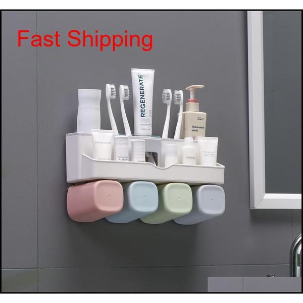 

family bathroom rack small body large function multi-function toothbrush holder green plastic qylysk toys2010