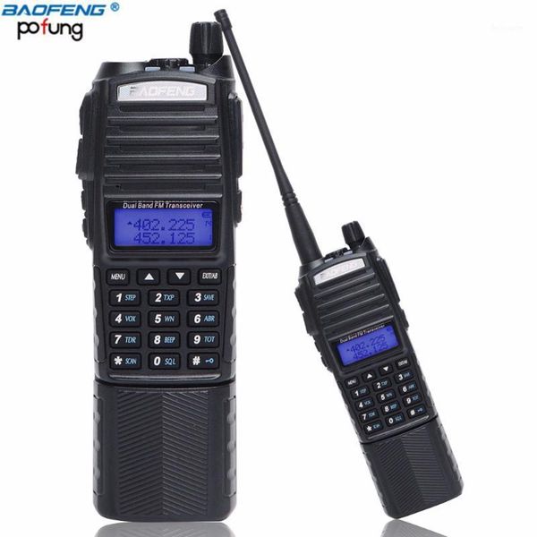 

2pcs baofeng uv-82 walkie talkie 3800mah battery dual p portable two way radio vhf uhf 5w ham cb radio hunting transceiver1