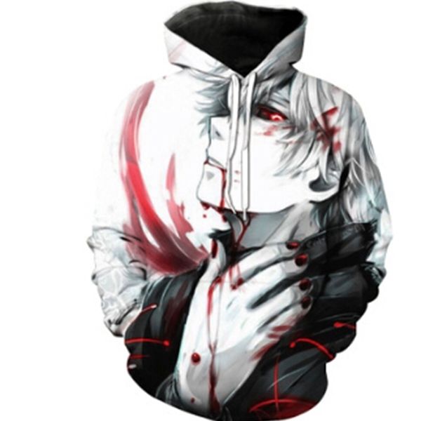 

мужская 3d цифровой кровяной печать с капюшоном пуловер толстовки женские мода свободные толстовки любителей зима осень повседневные капюшон, Black