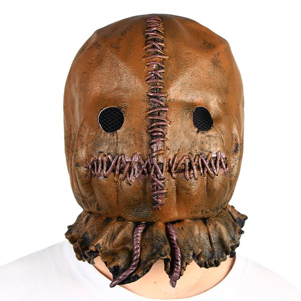 

costume accessories scarecrow mask halloween horror costume props terror movie cosplay cloth bag latex headgear party escape dress up, Silver