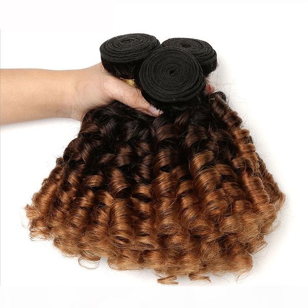 

bouncy curly hair bundles 3 4pcs 1b 4 30 ombre color human hair extensions curly hair weave bundles, Black