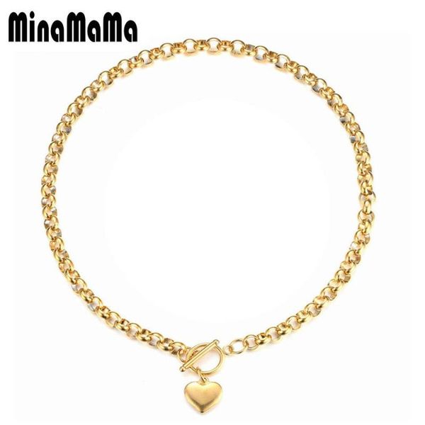 

ожерелье из нержавеющей стали для женщин цепь сердца колье воротник ожерелья е, Silver