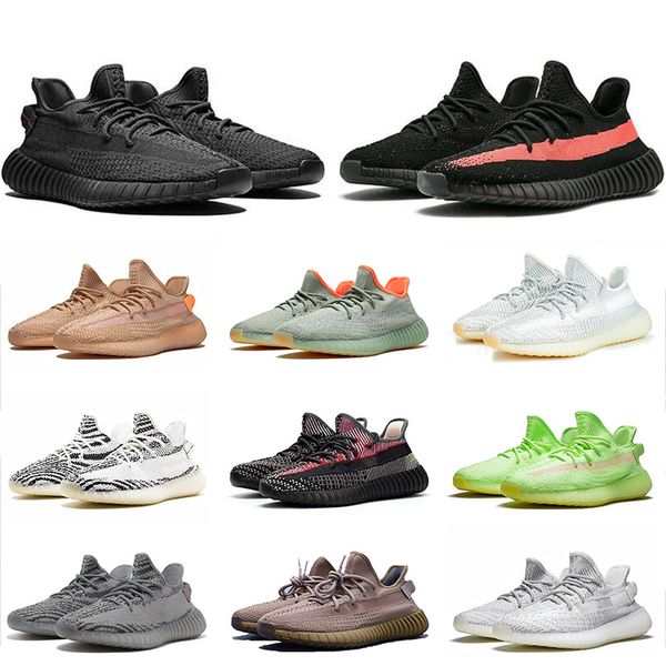 

kanye west running shoes black angle classic bred static reflective yecheil mens womens earth israfil fashion trainers sneakers, White;red