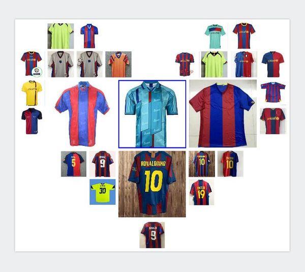 

07 08 96 1997 retro jersey figo 1899 1999 xavi ronaldinho ronaldo 08 09 rivaldo guardiola iniesta year pique xani henry stoitchkov, Black;yellow