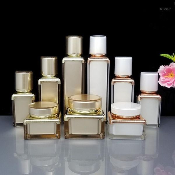 

packing bottles 5pcs acrylic bottle essence emulsion pump cream jar empty high-grade cosmetics container 15ml 30ml 50ml 30g 50g1