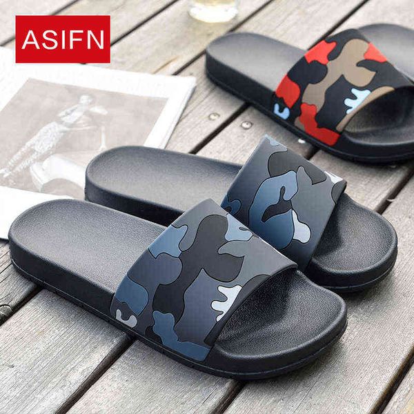 

asifn big size men's slippers casual beach slides summer flip flops non-slip in&outdoor camouflage 4 colors pvc zapatos hombre y220221, Black