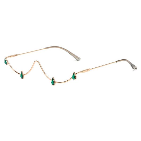

sunglasses 2021 creative half frame women rhinestone no lens summer party selfie eyewear glasses fml, White;black