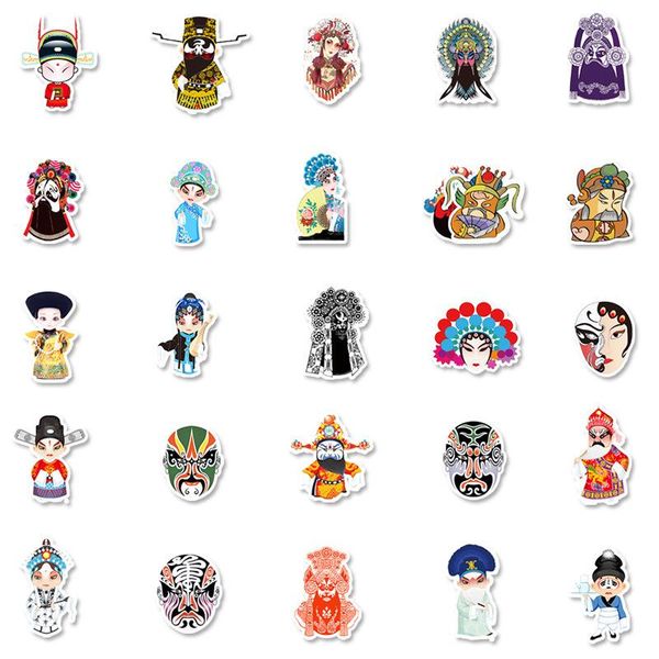 

drama and opera character facial makeup stickers on lapcar phone luggage motorcycle pvc waterproof decal culture sticker wmtjcm