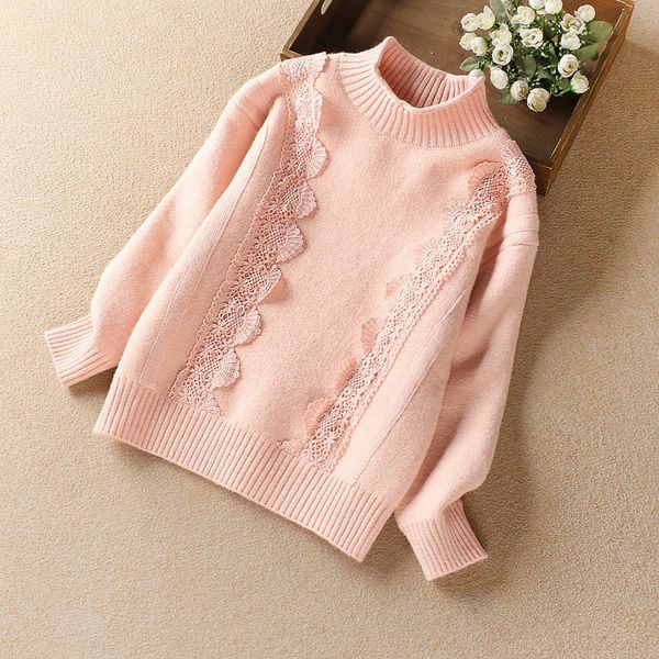 

lace cashmere mink edge composite wtern sle girls 2020 winter wear medium and large children's thickened sweater 120-160 f95u, Blue