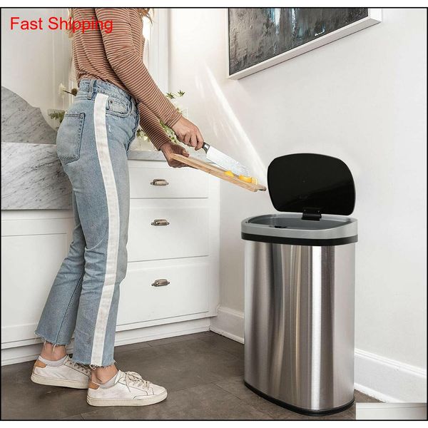 

new 13-gallon touch sensor matic touchless trash c qyltxz ppshop01