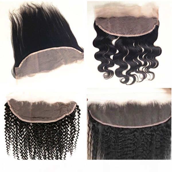 

grade indian human hair lace frontals 13 x 4 inch silk straight closure natural color 1b virgin hair ing, Black;brown
