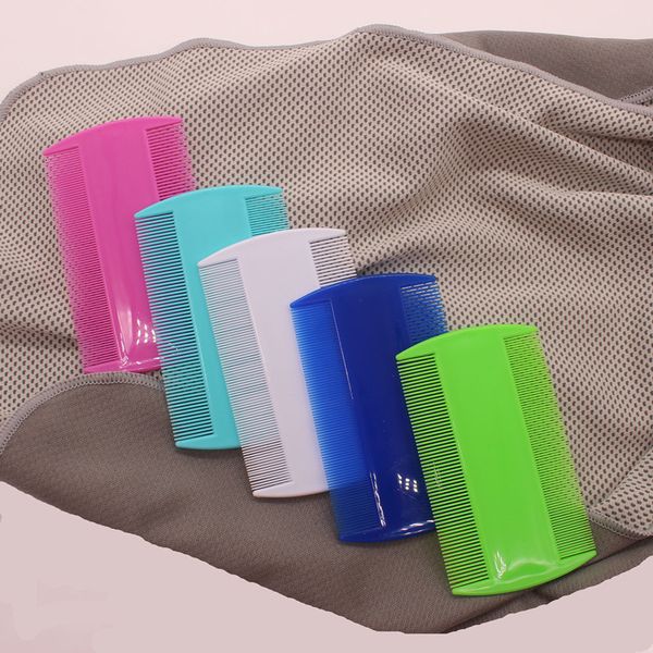 

nit double plastic combs head sided lice fine tooth pet comb for kids flea dog bath cat hair cleaning supplies
