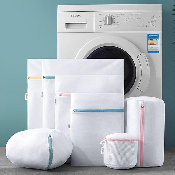

laundry bags gray zipper mesh wash bags, home washer bag, underwear, bra, socks, organizer hamper for dirty clothes