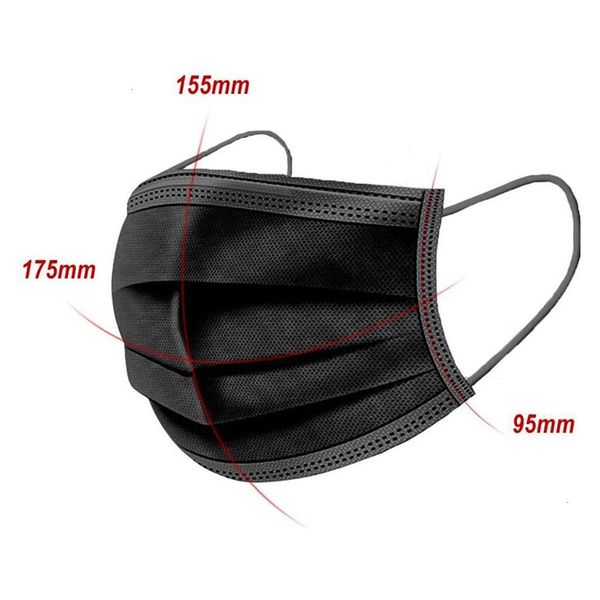 

black disposable face masks 3-layer protection mask wholesale with earloop mouth face sanitary outdoor masks designer face mask sale