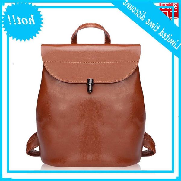 

new fashion bag oil wax cow women's leather outdoor backpack guangzhou