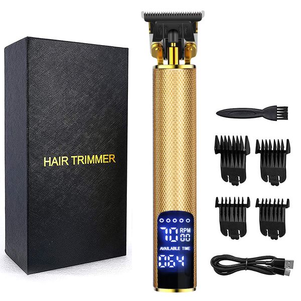 

new gold hair clippers electric usb rechargeable portable trimmer cordless shaver 0mm men barber hair cutting machine