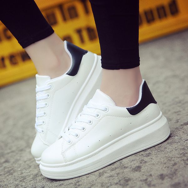 

2021 the new women's spring see lace-up white shoes d3tq, Black