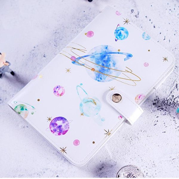 

notepads yiwi a6 planet star print planner cover cute creative diary notebook with gifts, Purple;pink