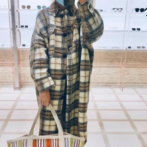 

2020 осень / зимние пальтовые куртки большая форма матовый карманный траншеи женские шерстяные смеси, Black