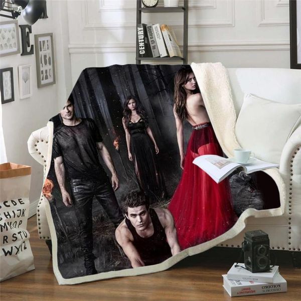 

scarves 3d print rectangle sherpa blanket wearable throw fj151, Blue;gray