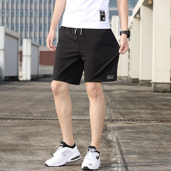 

2020 casual shorts men's summer ice-silk sports leisure five tides loose pants slim fast-drying beach pants q1217, White;black