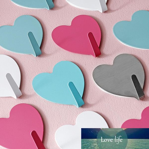 

cute heart-shaped creative metal strong adhesive paste wall bearing kitchen seamless heart hook dream