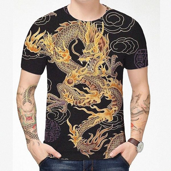 

men's t shirt shirt 3d print dragon graphic graphic prints round neck daily holiday 3d print short sleeve chinese style casual light p, White;black
