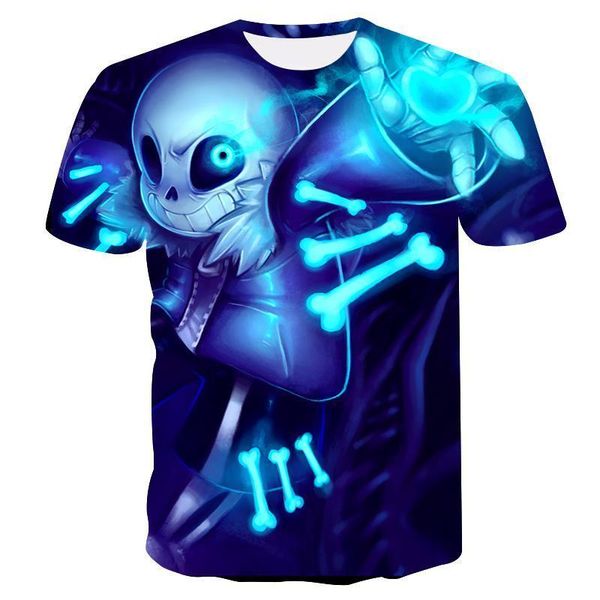 

2019 new undertale sans pattern t-shirt 3d printing fashion men's t-shirt harajuku drop shipping, White;black