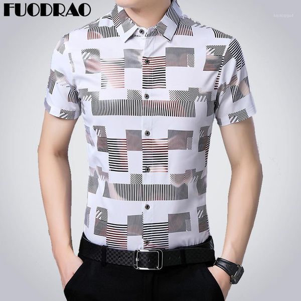 

2020 new men shirt summer short sleeve shirt men slim fit casual shirts camisa masculina clothing e0801, White;black