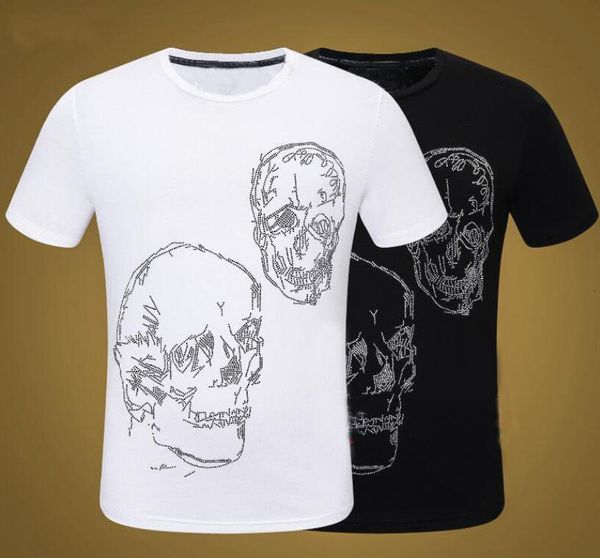 

summer male rhinestones comfortable fashion t for man on holiday kj25, White;black