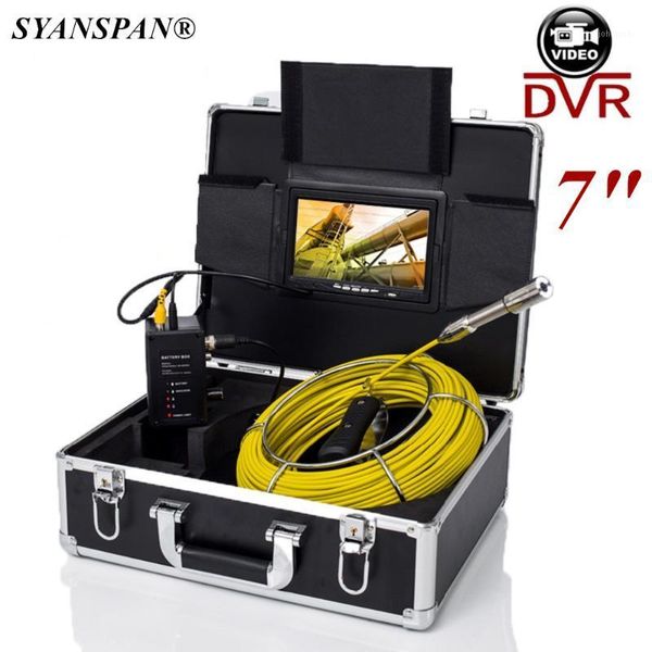 

syanspan 20m/50m/100m 7inch monitor ip68 pipe sewer inspection camera 23mm 8gb sd card& dvr vedio industrail1