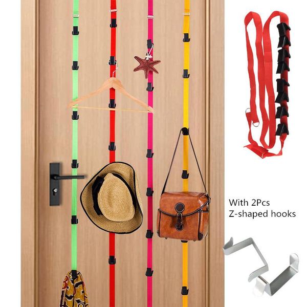 

hooks & rails home adjustable nylon door cap rack hat coat holder handbag key hook storage organizer portable 8 closet hanger
