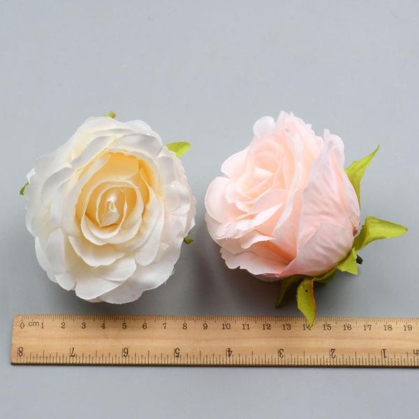 

large silk blooming pink white roses artificial flower head for wedding decoration diy wreath gift scrapbooking big craf jlluvg