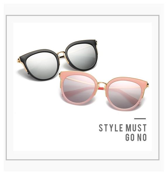 

sunglasses fashion lady cat eye frame european and american trendy street women glasses, White;black