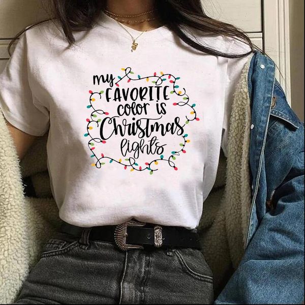 

women holiday lights cartoon new year merry christmas ladies graphic female womens tees lady t shirt t shirt t shirts, White