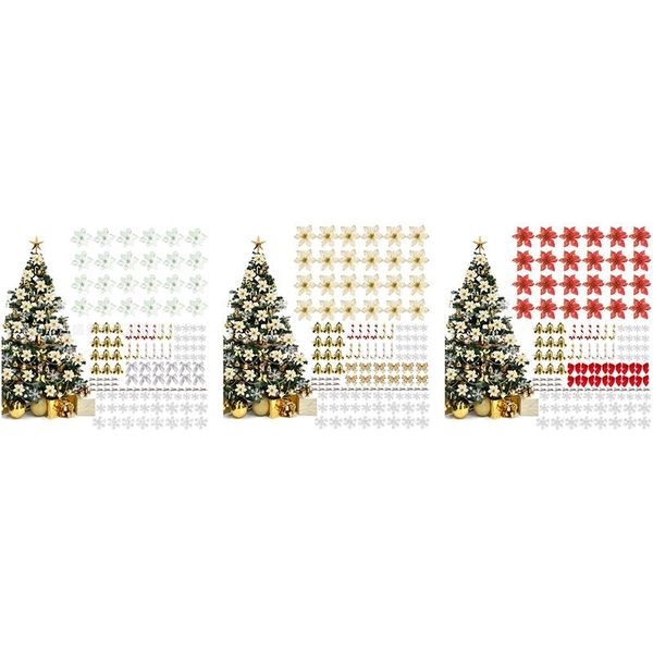 

christmas decorations fashion120pcs gold tree ornaments set including glitter hanging bells for xmas wreaths