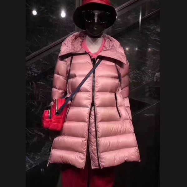 

winter women white duck down parka soft jackets women long duck down jacket outwear ultralight hooded coats c1204, Black