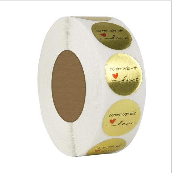 

gift wrap 500pcs explosion volume roll gold five-pointed star love thank you packaging sticker label