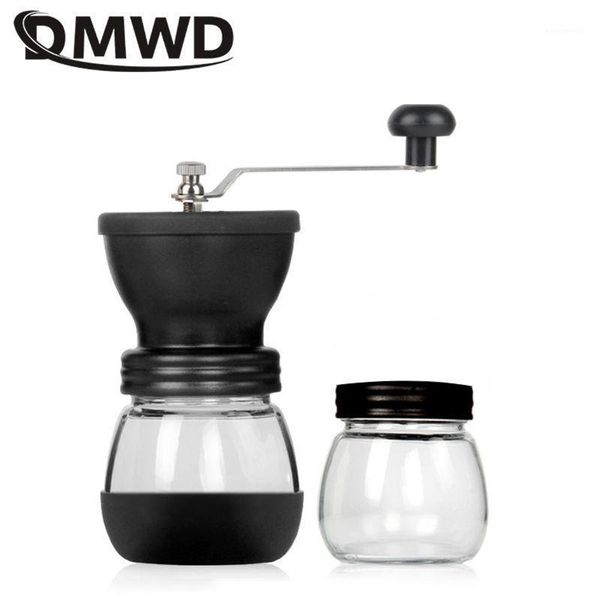 

dmwd manual coffee grinder coffee bean grinding machine spice grains sesame grinding miller with sealed pot adjustable thickness1