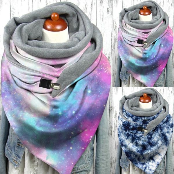 

scarves women's scarf winter fashion women printing metal button soft wrap casual warm large size shawls, Blue;gray