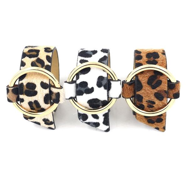 

мода leopard bangle braclets для женщин boho цветная кнопка старинные кожаные браслеты рождественские панк ювелирные изделия, Black
