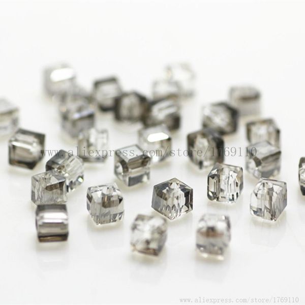 

isywaka 100pcs cube 4 мм сплошной белый цвет квадрат австрия хрустальные бусины стеклянные бусины свободные разные бусины для diy ювелирные